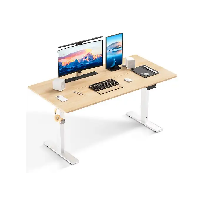 Mesa de escritorio regulable - HOMAVO K2308, 60 cm x 140 cm