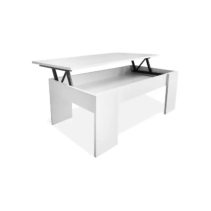 Mesa de centro - NYANA Elevable Blanca Resistente Facil Limpieza Diseño Moderno, Madera, 90 cm x 50 cm
