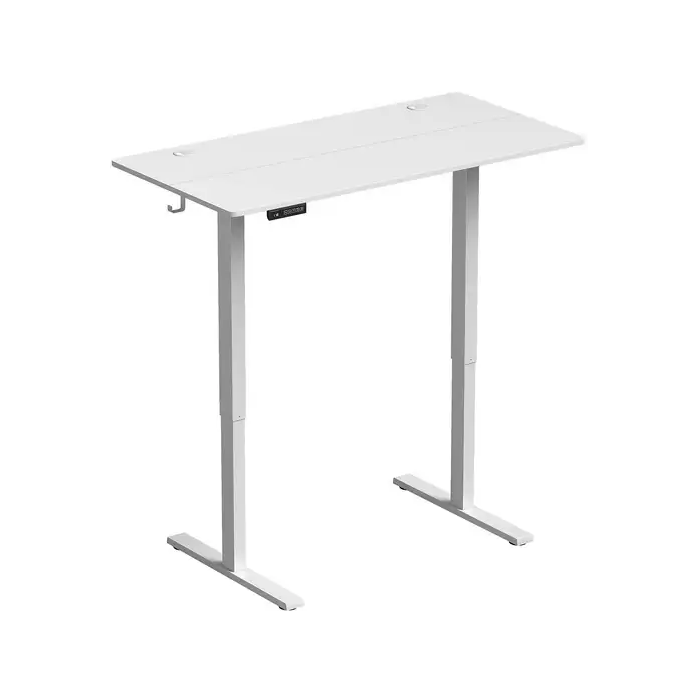 Mesa de escritorio regulable - HOMCOM 838-639V91WT, Melamina de Madera, Acero, 60 cm x 120 cm, Blanco