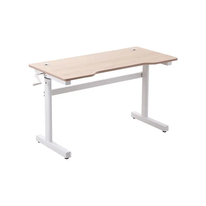 Mesa escritorio regulable - VINSETTO 920-073WT, MDF, Metal, 60 cm x 120 cm, Madera Natural