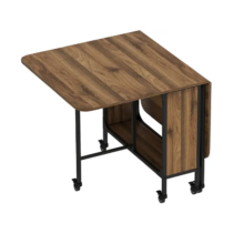 Mesa de comedor - HOMCOM 835-789V00LR, Melamina de Madera, Metal, 80 cm x 130 cm, Marrón