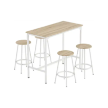 Conjunto de bar - HOMCOM 835-890V01ND, MDF, Metal, 50 cm x 110 cm, Natural y Blanco